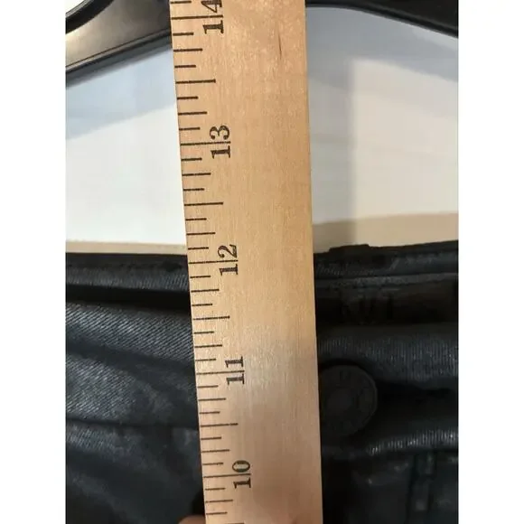 Kut from Kloth Meg High Rise Fab Ab Wide Leg Pant 90s sz 12 Petite Faux Leather - Picture 8 of 9